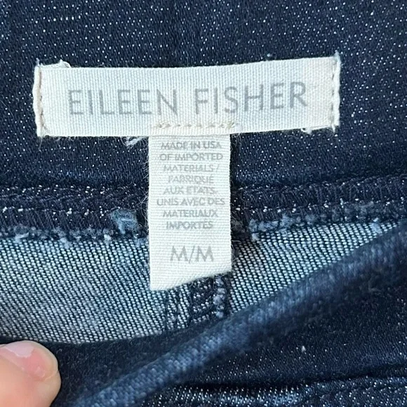 Eileen Fisher Dark Blue Organic Cotton Stretch Jean Leggings - Medium (10-12) - Picture 5 of 12